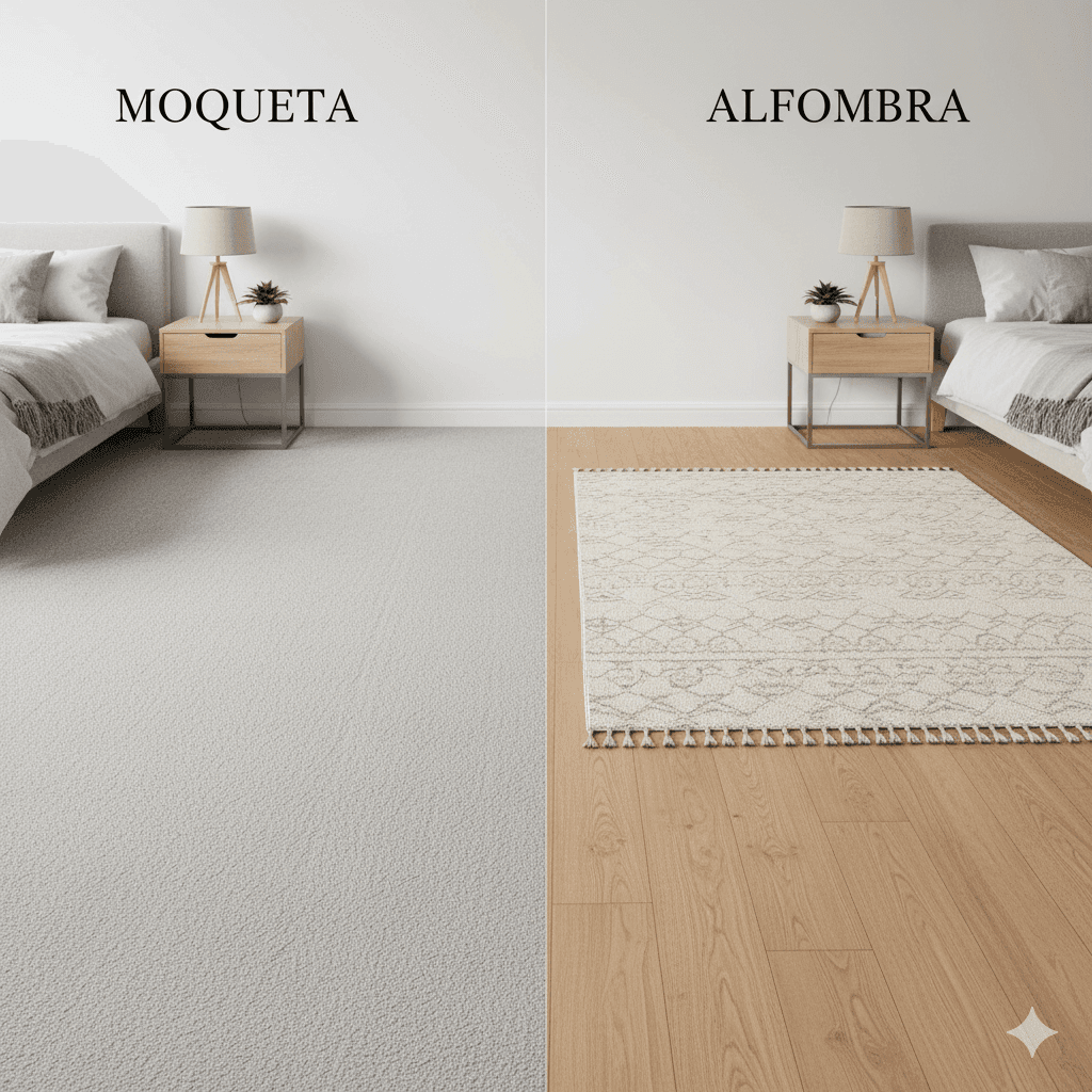 Diferencia entre Moqueta y Alfombra | Guía 2025 - Disstands