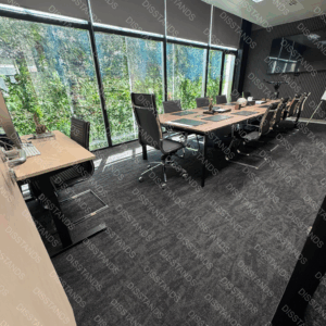 Moqueta comercial Crossdis bucle estructurado instalada en oficina